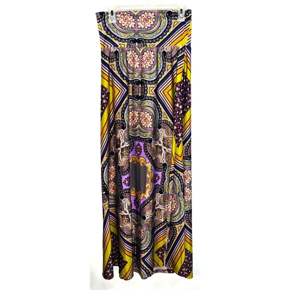 Arden B Womens Multicolor Boho Maxi Skirt L 90% Polyester 10% Spandex - Picture 1 of 2